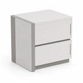 Mesita de noche de 2 cajones de madera Blanca/Gris