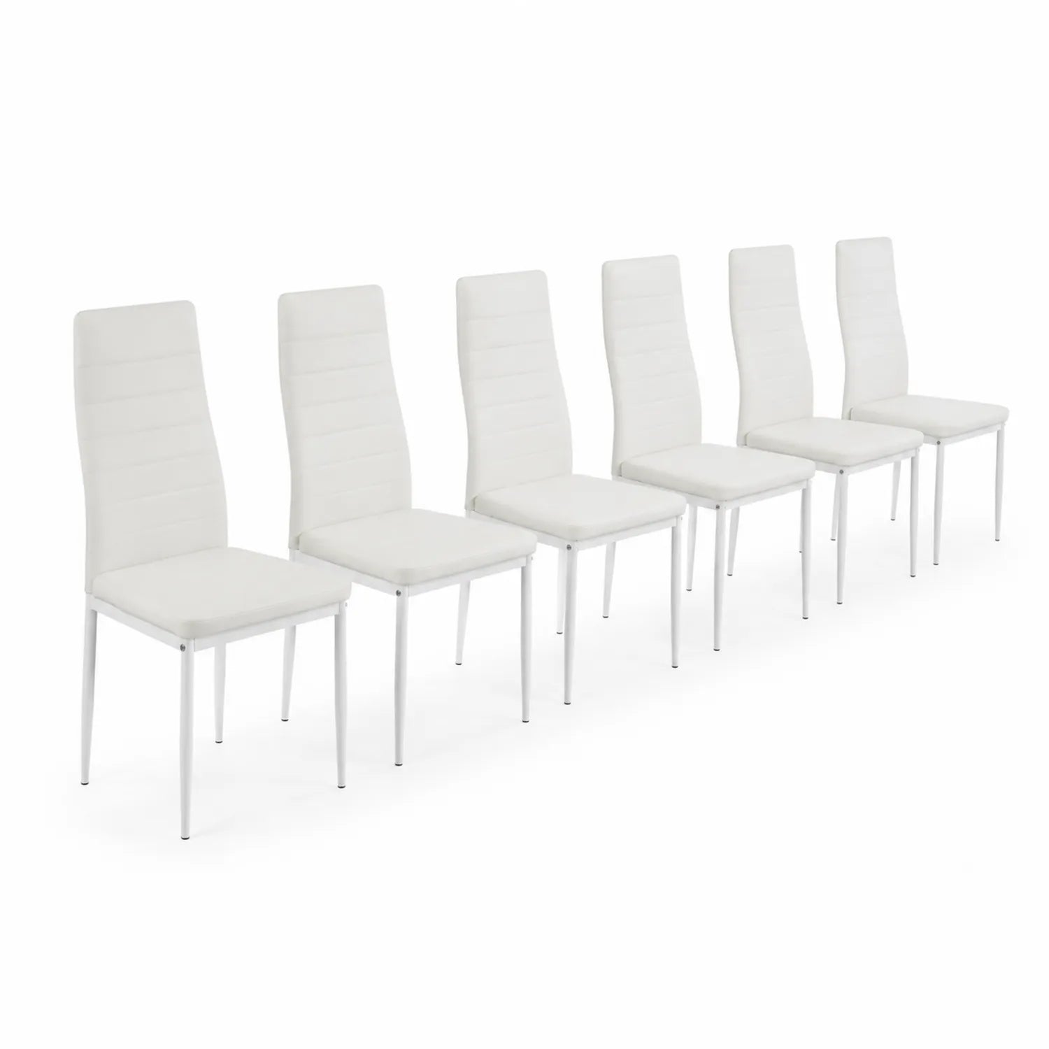 Ensemble de 6 chaises en cuir synthétique avec structure en métal