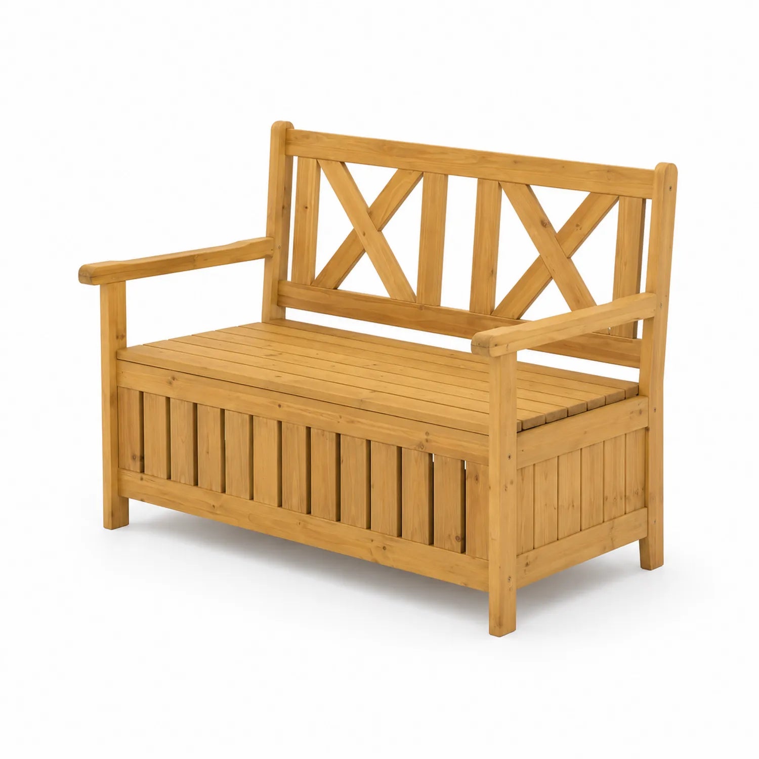 Banc d'extérieur en bois d'acacia avec rangement