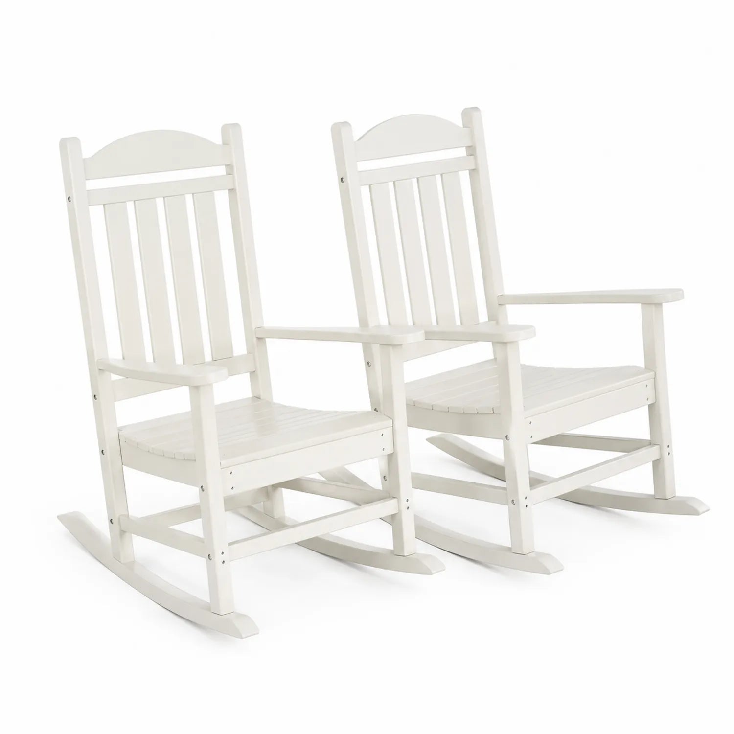 Set de 2 chaises à bascule en bois blanc