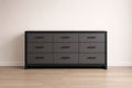 Black Engineered Wood 9-Drawer Dresser 150cm x 40cm x 80cm