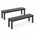 Lot de 2 bancs d'extérieur en métal aluminium Gris Anthracite 120cm