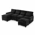 Sofá esquinero modular de tela negra