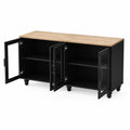 Mueble de TV rectangular de 150x40x50 cm de madera y metal negro