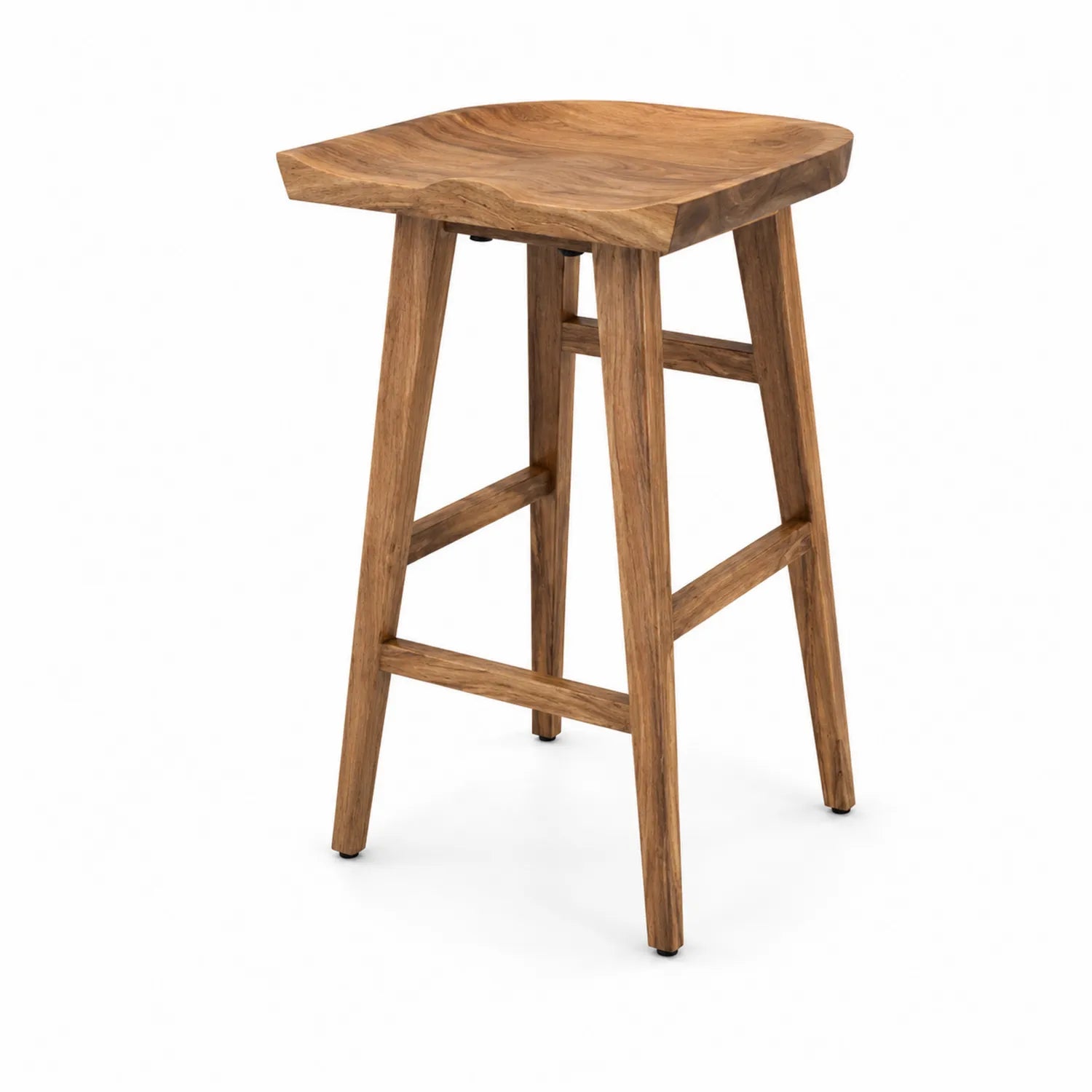 Tabouret de bar en bois d'acacia 73 cm Marron