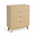 Cómoda de madera con 4 cajones 100x80x40 cm