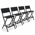 Taburetes de bar plegables de metal negro, juego de 4, altura del asiento 75 cm