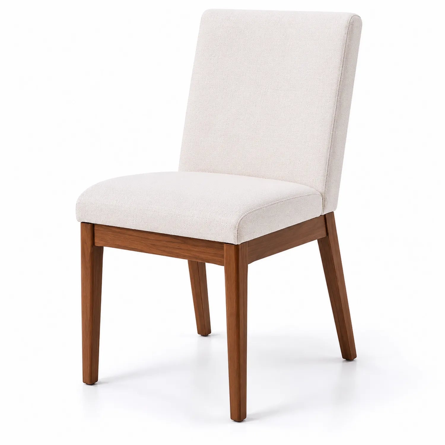 Chaise en bois et tissu polyester Blanc cassé 80cm