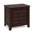 Table de chevet en bois avec 2 tiroirs marron 50x40x55cm