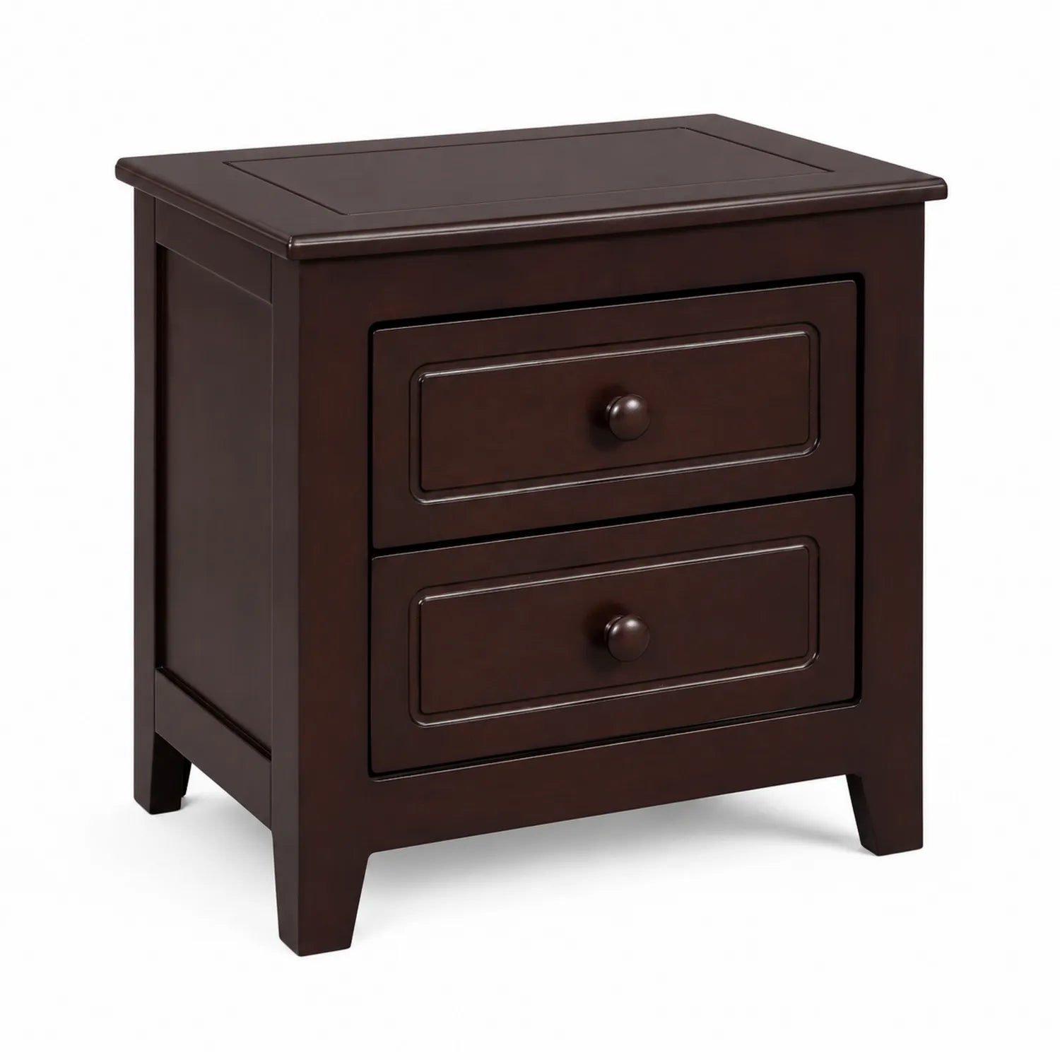 Table de chevet en bois avec 2 tiroirs marron 50x40x55cm