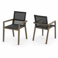 Silla de exterior de aluminio y textileno Negro 55x60x85 cm