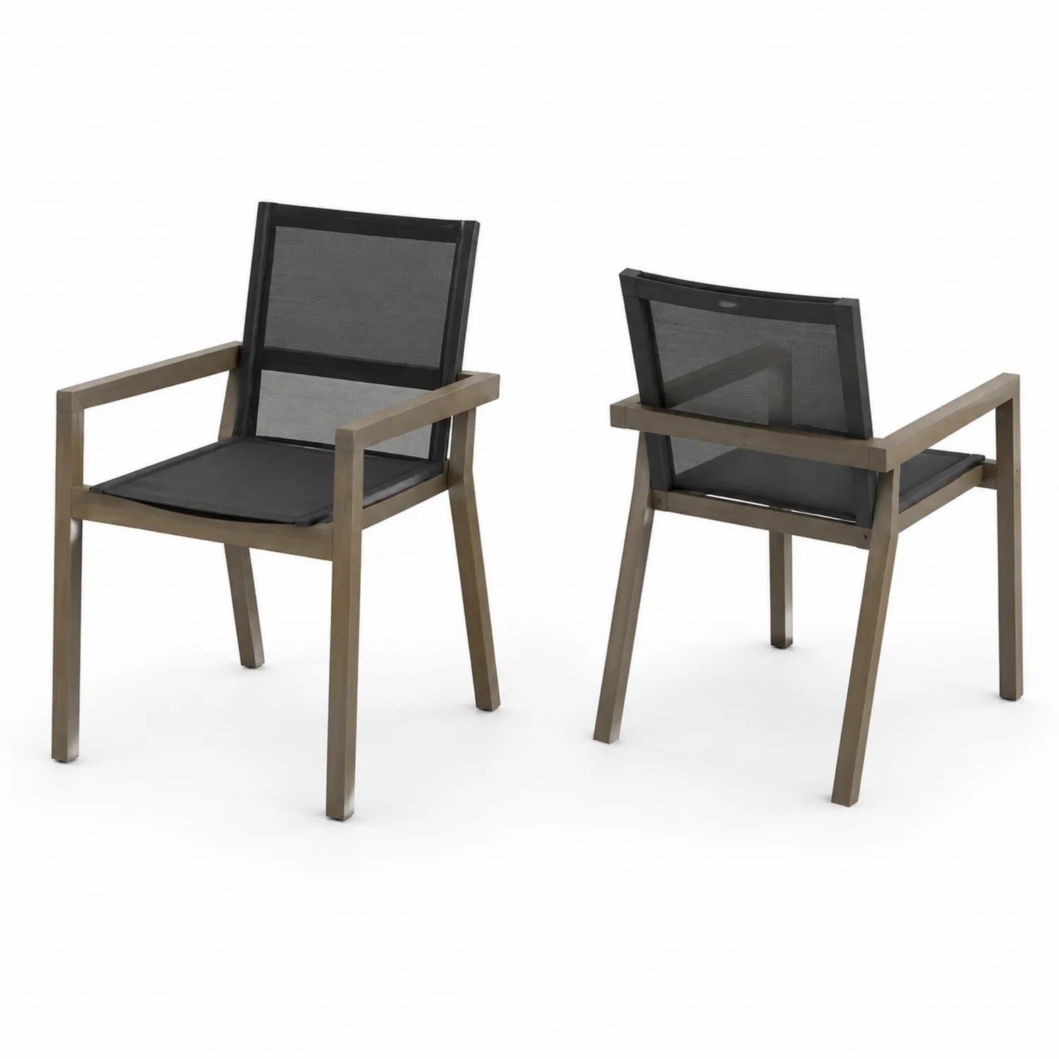 Chaise d'extérieur en aluminium et textilène Noir 55x60x85 cm