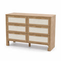 Cómoda de 6 cajones de madera y lino