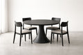 Round Wood Dining Table Set with Upholstered Chairs