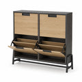 Zapatero de madera y metal con 2 cajones basculantes