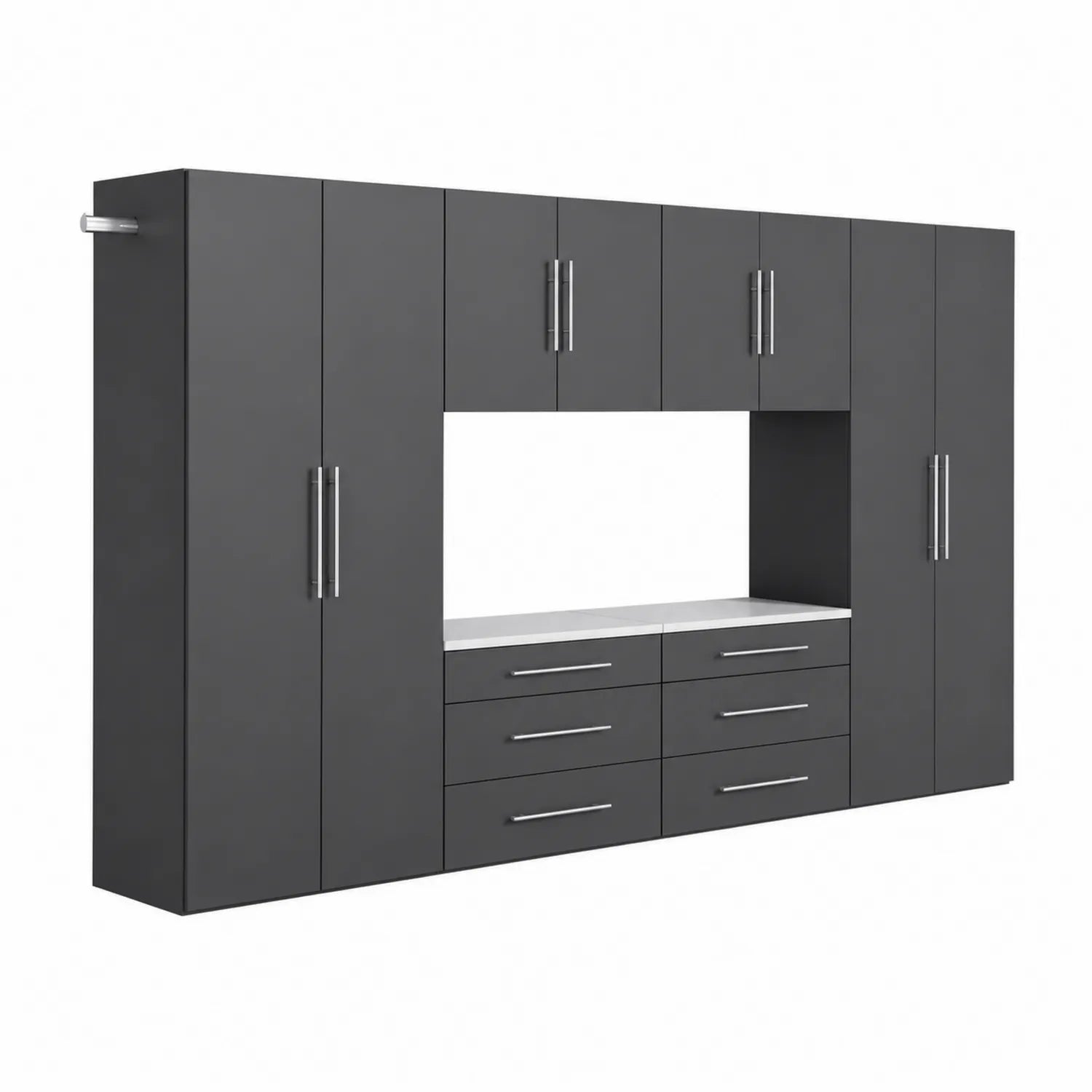 Armoire de Rangement en Acier Gris avec 7 Portes et 6 Tiroirs