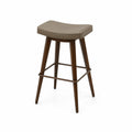 Taburete de Bar de Madera con Asiento de Polipiel Topo 75cm