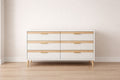 MDF and Oak Veneer Six-Drawer Dresser
