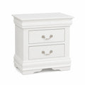 Mesita de noche de 2 cajones de madera MDF blanca