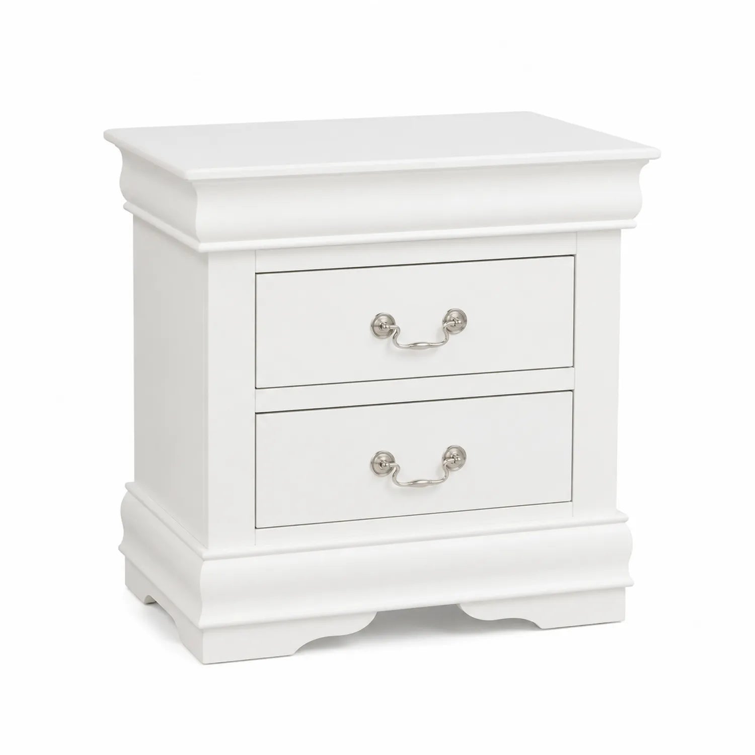 Table de chevet 2 tiroirs en bois MDF Blanc