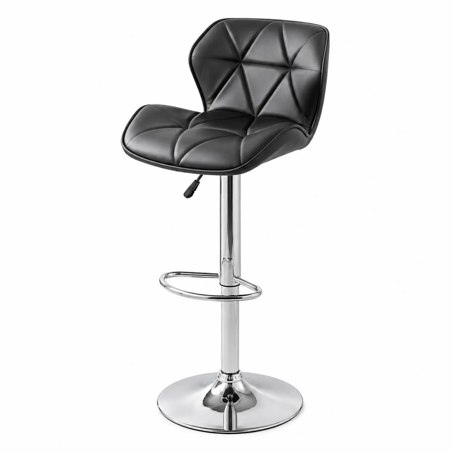 Tabouret de bar réglable en cuir synthétique Noir