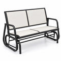 Banc à bascule en métal et tissu Noir/Crème