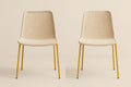 Set of 2 Woven Chairs with Metal Legs