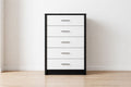 Black and White Five-Drawer MDF Dresser