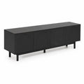 Mueble de TV de Metal Negro con Puertas 180x40x50cm
