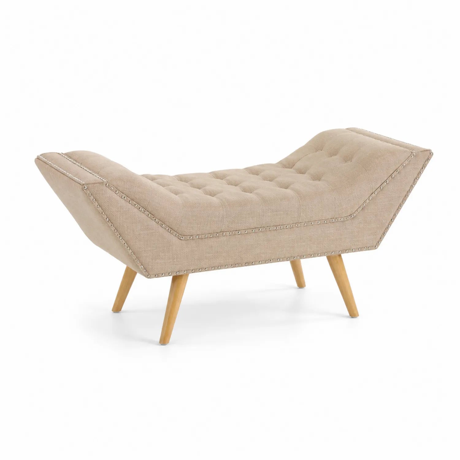 Banc en lin avec pieds en bois