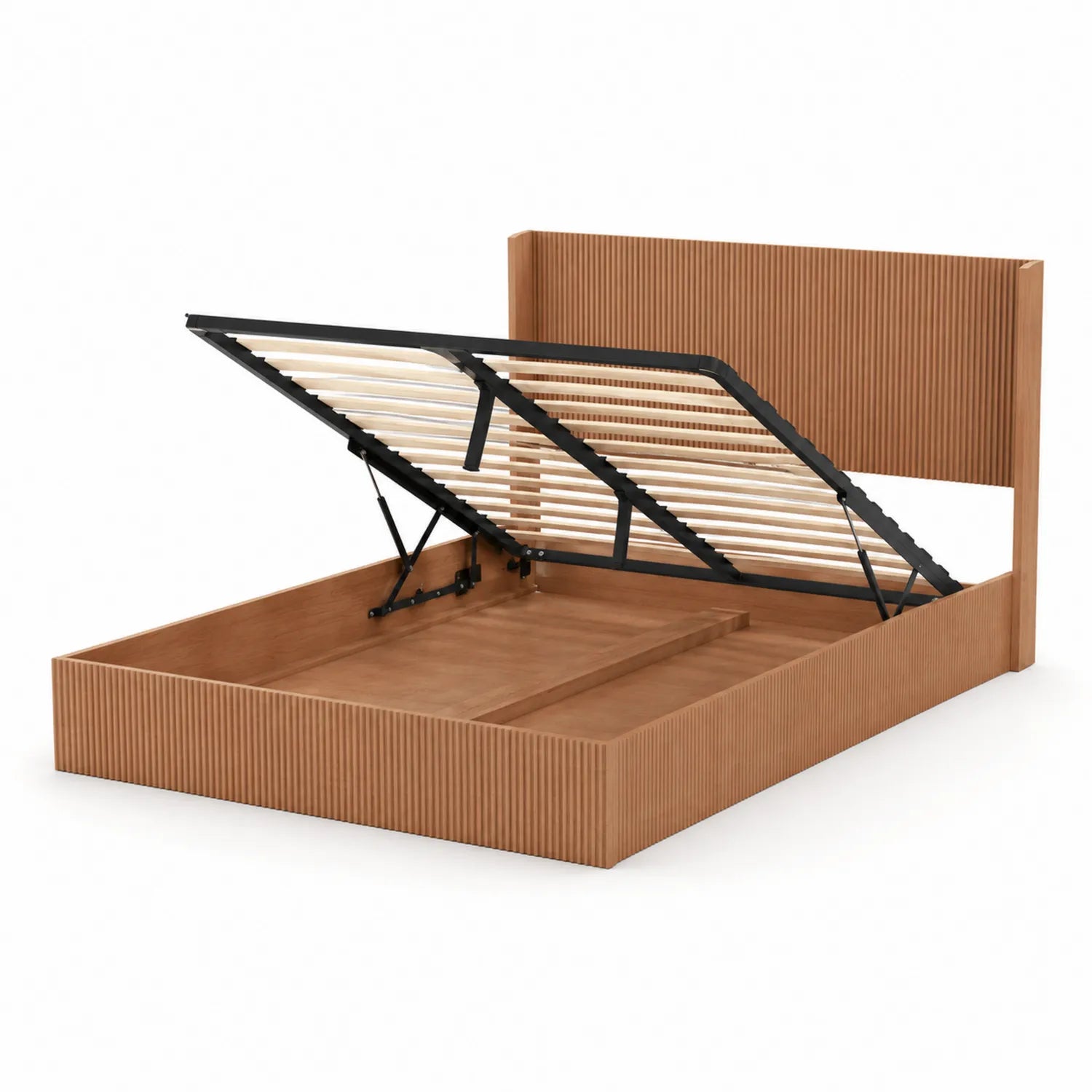 Lit double en bois avec rangement 160x200 cm