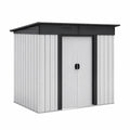 Abri de jardin en métal galvanisé gris 213x130x185 cm
