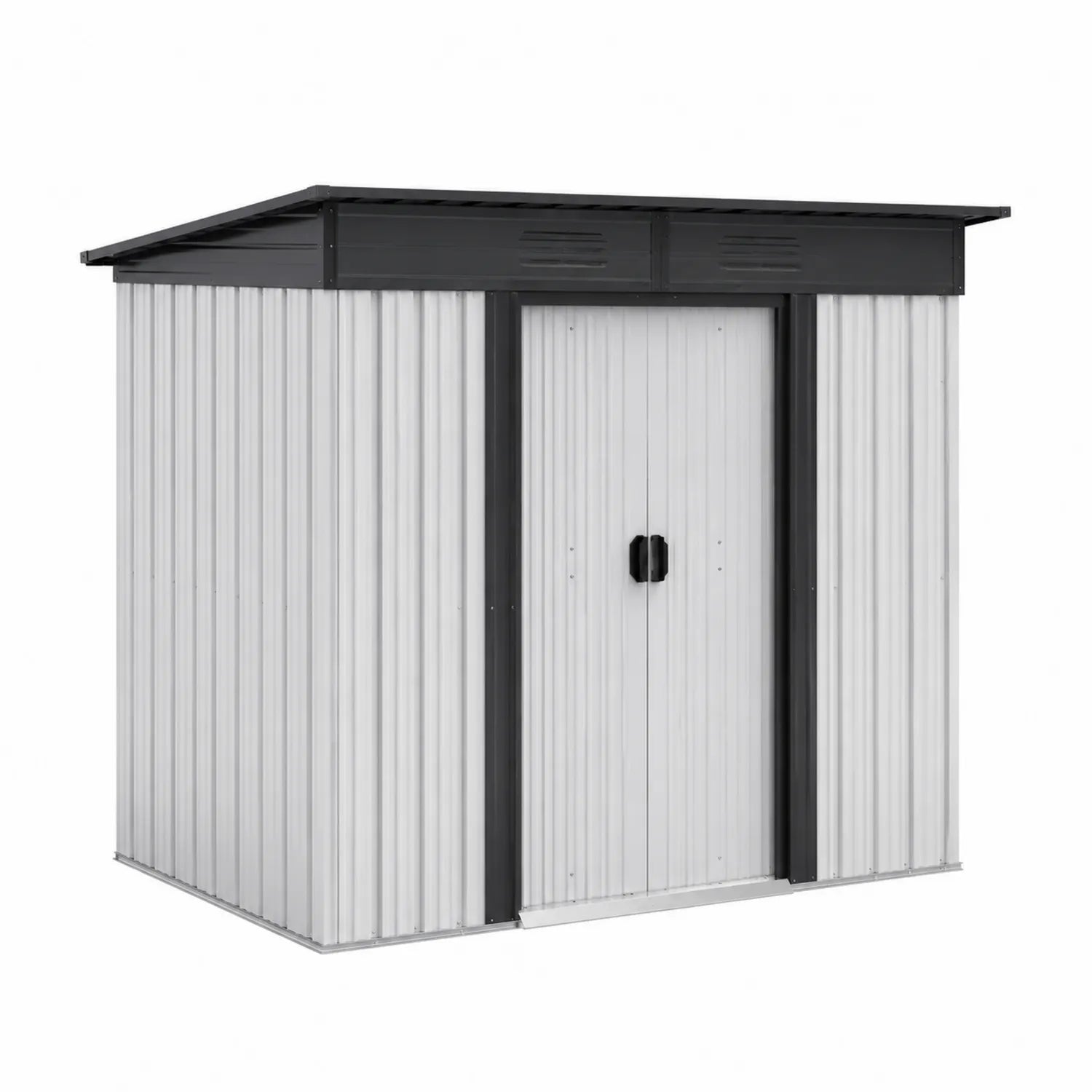 Abri de jardin en métal galvanisé gris 213x130x185 cm