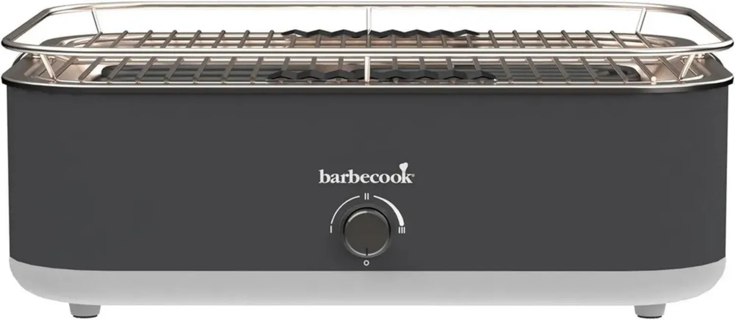 Barbecook E-Carlo Grill de Table Électrique pour Camping - Gris Minuit - Dimensions 42,5 x 33 x 16,5 cm
