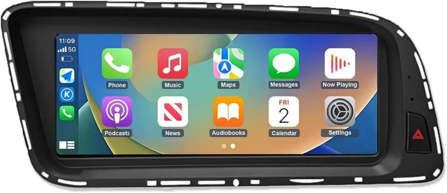 Autoradio 8,9'' Ninetom pour Audi Q5 2009-2017, Carplay et Android Auto sans Fil, Compatible Mirrorlink et Caméra