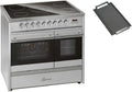 Cuisinière double four en inox 90 cm avec plaque vitrocéramique