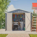 Abri de Jardin Métal Gris 8x6 FT avec Ventilation et Serrure