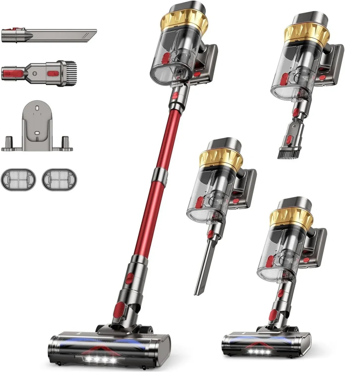 Aspirateur Balai sans Fil 55KPA, 650W, Autonomie 75 Min, Station Murale & Écran Intelligent