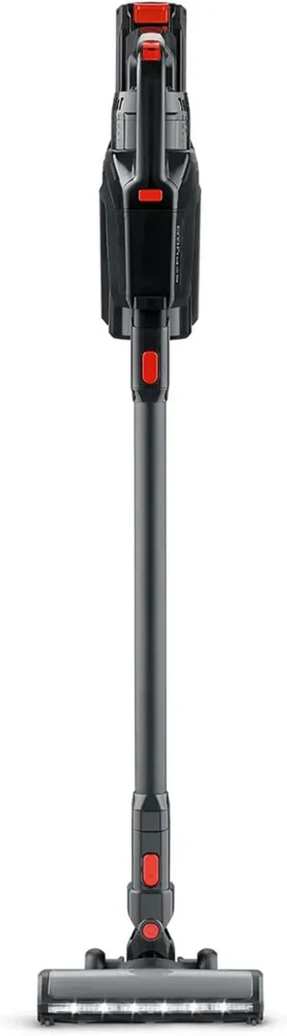 Aspirateur balai SEVERIN multifonction sans fil avec brosse LED, 60 min d'autonomie, Noir/Rouge