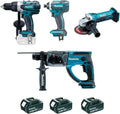 Kit d'Outils Électriques 18 V Li-Ion 4 Ah avec 4 Machines