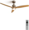Ventilateur de Plafond Silencieux en Bois Naturel avec Télécommande et Lumière, 132 cm, 40W, 6 Vitesses et Fonction Été-Hiver