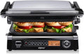 Gril Électrique Multifonction 2100W - Panini et Viande, 8 Modes de Cuisson, Minuterie, Plaques Antiadhésives