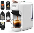 Machine à café 5 en 1, 19 bars, compatible capsules et dosettes, 0,6L, blanche
