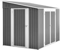 Abri de jardin métallique 1,8 x 2,4 m avec portes doubles, serrure et sol imperméable inclus