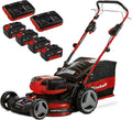 Tondeuse à Gazon Sans Fil Einhell Pro 36V, 47cm, Autotractée, Moteur Brushless, Inclus 4 Batteries 4,0Ah et 2 Chargeurs