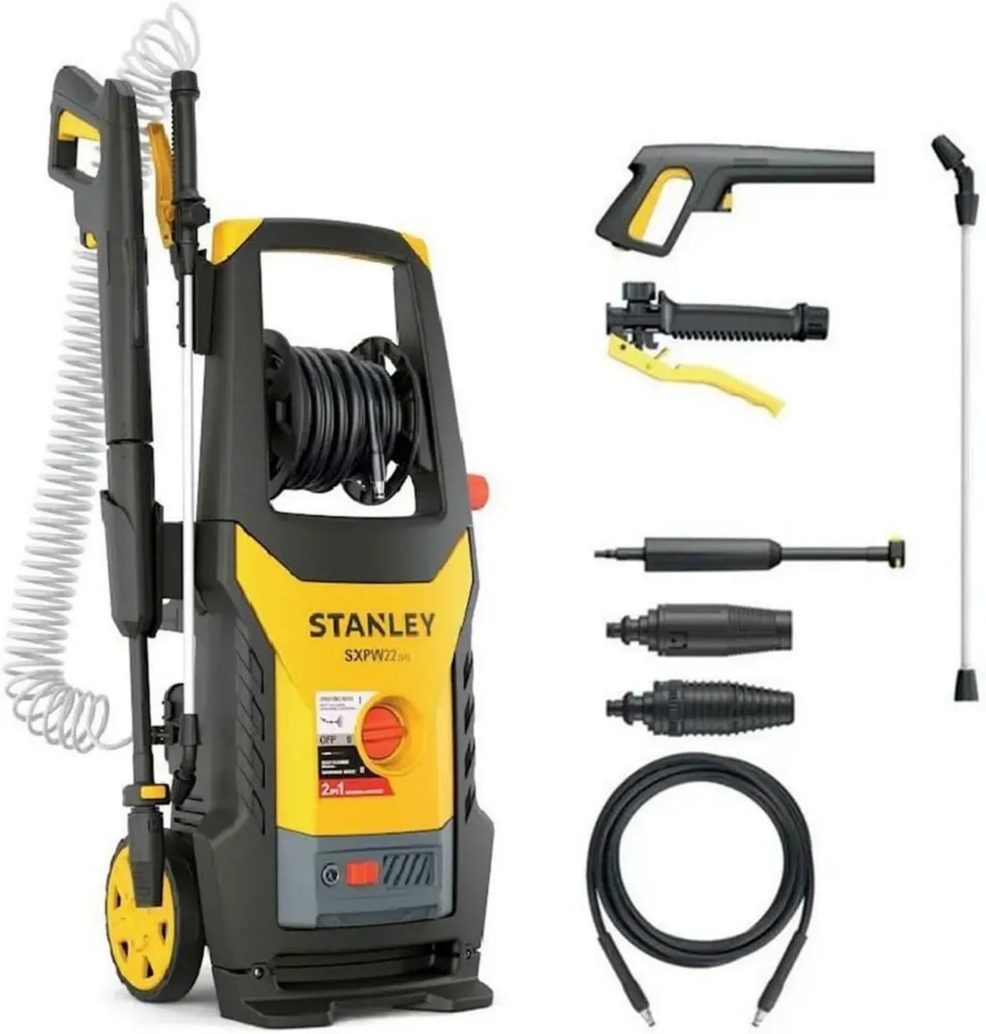 Stanley - Nettoyeur haute pression 2200W 160 Bar 460 L/h avec fonction pulvérisation, Jaune