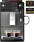 Machine à Café Automatique Melitta Avanza Gris avec Broyeur Silencieux et Préparation Cappuccino, 1-2 Tasses, 1450W