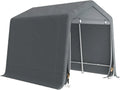 Abri de Rangement Extérieur pour Motos et Vélos 2,4x2m, Structure Métallique et Toile PE, Gris Anthracite