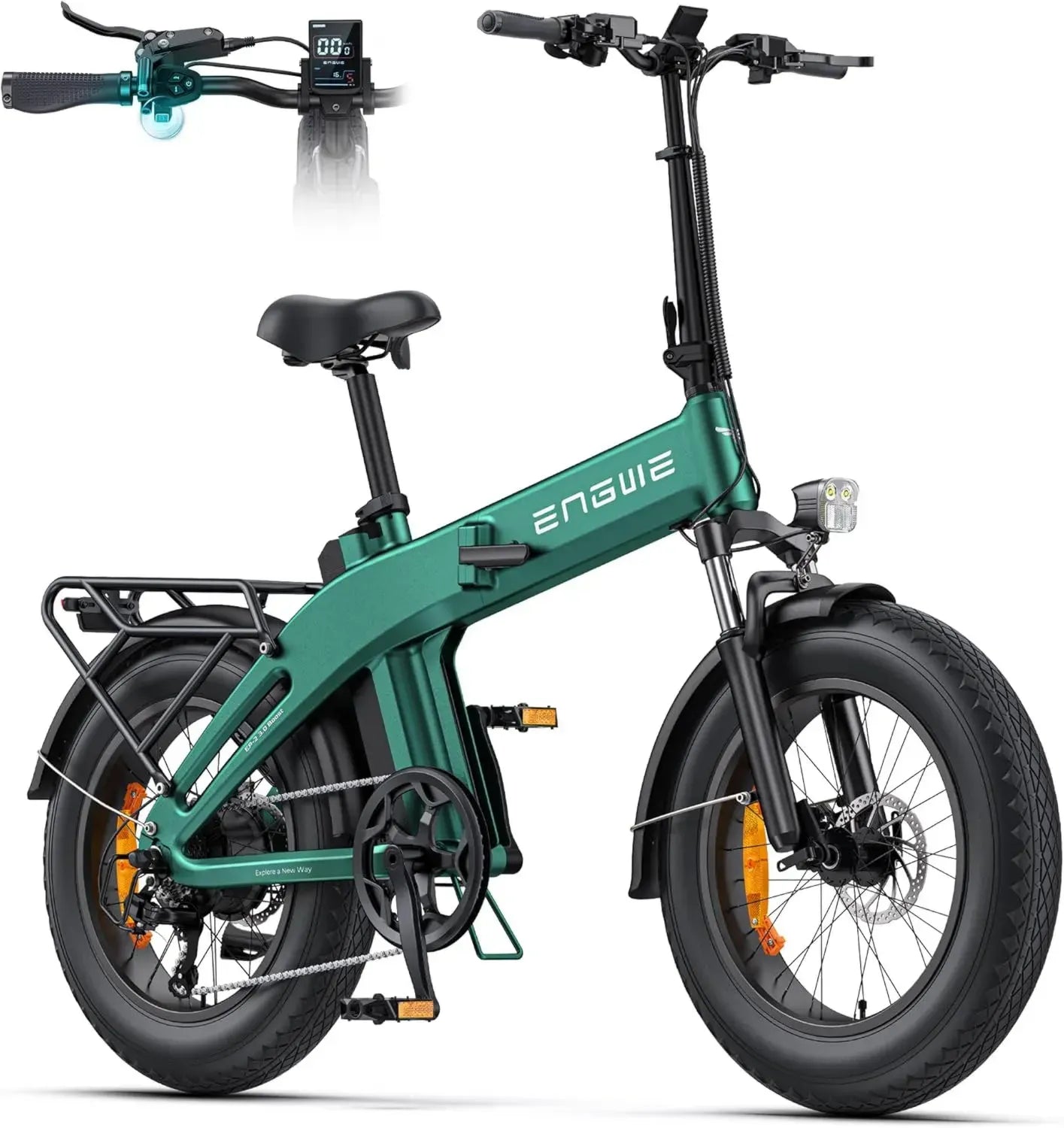 Vélo Électrique ENGWE Pliable 48V 13,5Ah, Autonomie 120 km avec Freins Hydrauliques et Appli Tout-Terrain