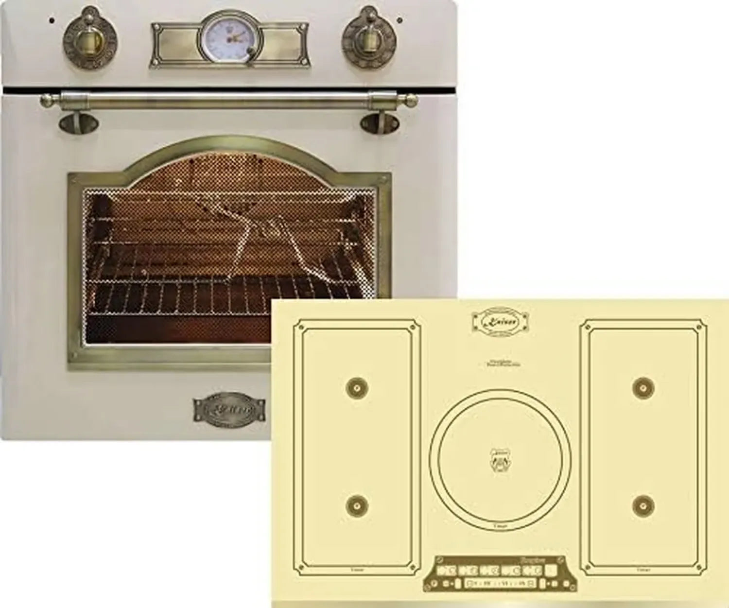 Four Encastré Électrique Kaiser 67L + Plaque Induction 77 cm - Style Rétro avec 8 Fonctions